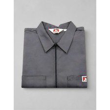 Ben Davis Short-Sleeve Zip Front Shirt Jacket in Gray