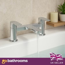Thermostatic Bath Filler Tap Chrome Twin Lever Mixer Bathroom Modern UK