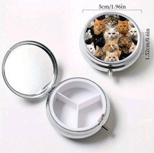 Cat pill box medicine Trinket NEW Free Ship Stocking Stuffer