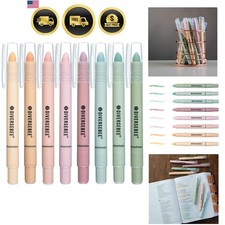 Bible Highlighters and Pens No Bleed, 8 Pack Assorted Colors Gel Highlighters...