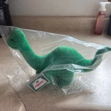 Vintage Sinclair Oil Dino Plush Brontosaurus Green Stuffed 11" w/Tag In Bag