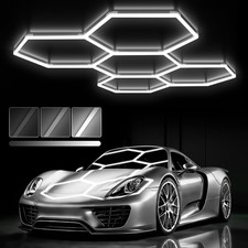 Dimmable Hexagon Garage Light, 5-Grid 168W 18,480LM, 100-240V