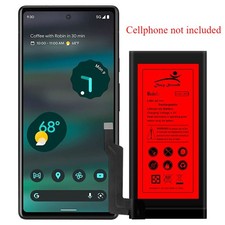 Replaceable Slim 4500mAh Li ion Upgraded Extended Battery for Google Pixel 6a US
