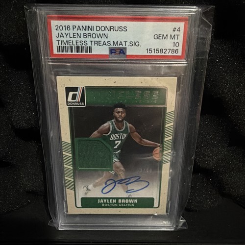 2016 Donruss Jaylen Brown Timeless Treasures Rookie Patch Auto PSA 10 Pop 4 FMVP