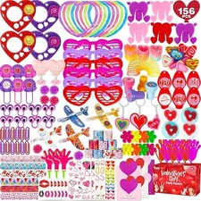 156 Pcs Valentine’s Day Party Favor Toys Assortment Classroom Exchange Gifts