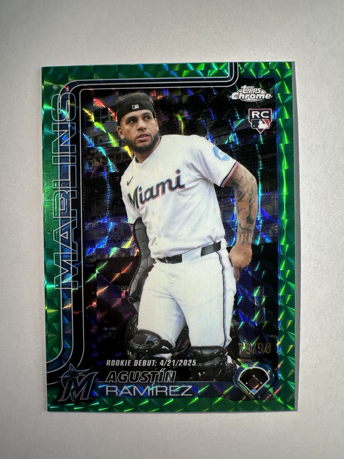 2025 Topps Chrome Update Agustin Ramirez RC #USC38 Green Geometric Debut /99