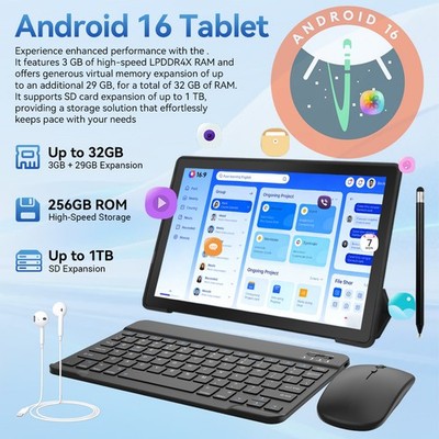 タブレット 11インチ Android 16 32GB RAM 256GB 11