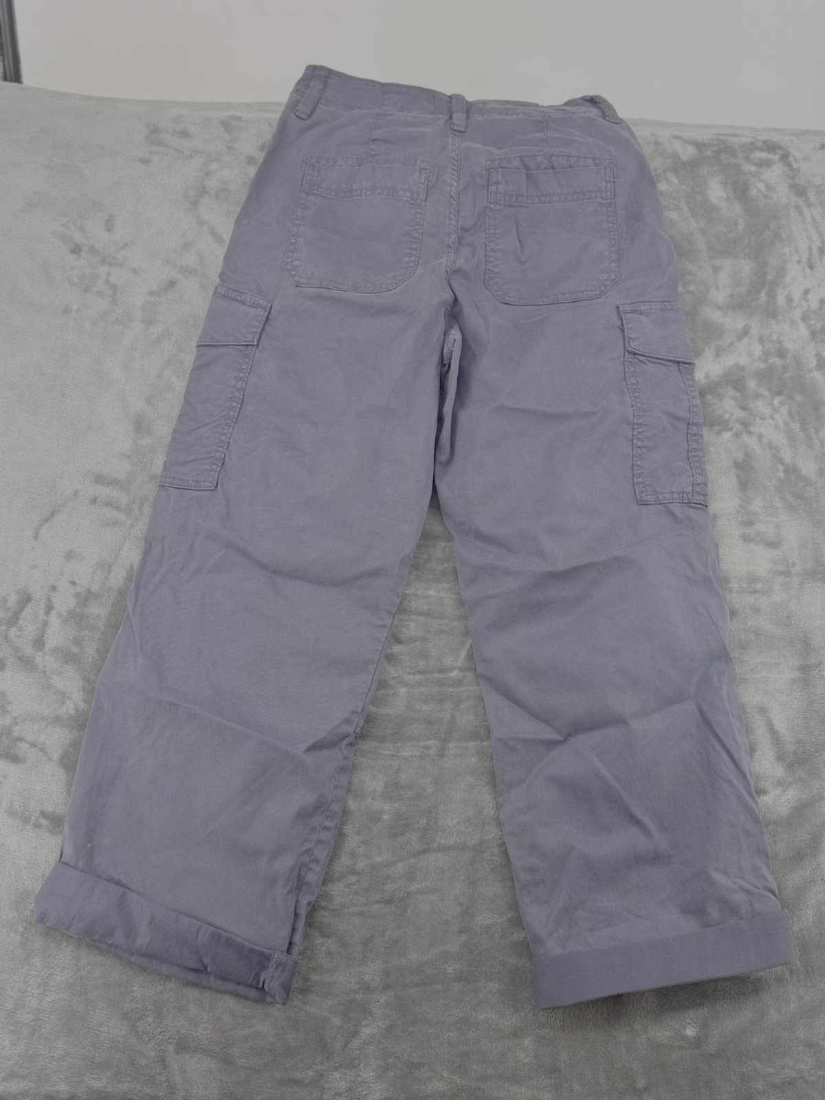 M&S Womens Cargo Trousers UK 6 Regular Navy Lyocell Stretch Utility Casual Pants image 7