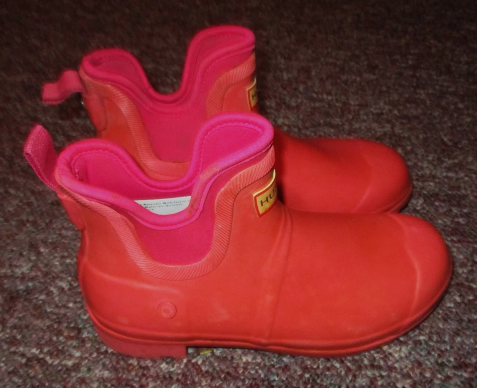 Botines impermeables de goma rosa HUNTER para mujer talla 9 nuevos sin etiquetas Foto 3 de 4