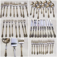 Oneida Rembrandt Cube | (x59) Glossy Stainless Flatware Cocktail Forks Spoons +