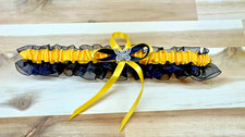 Single Butterfly Yellow and Black Wedding Garters