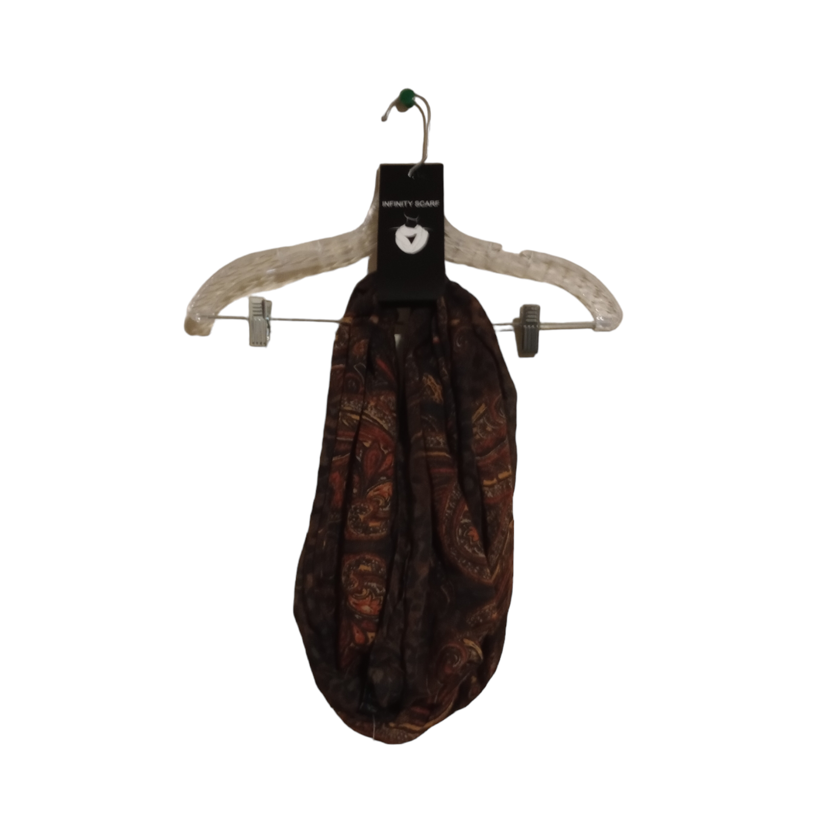 Cejon Paisley Print Infinity Scarf One Size Brown & Black