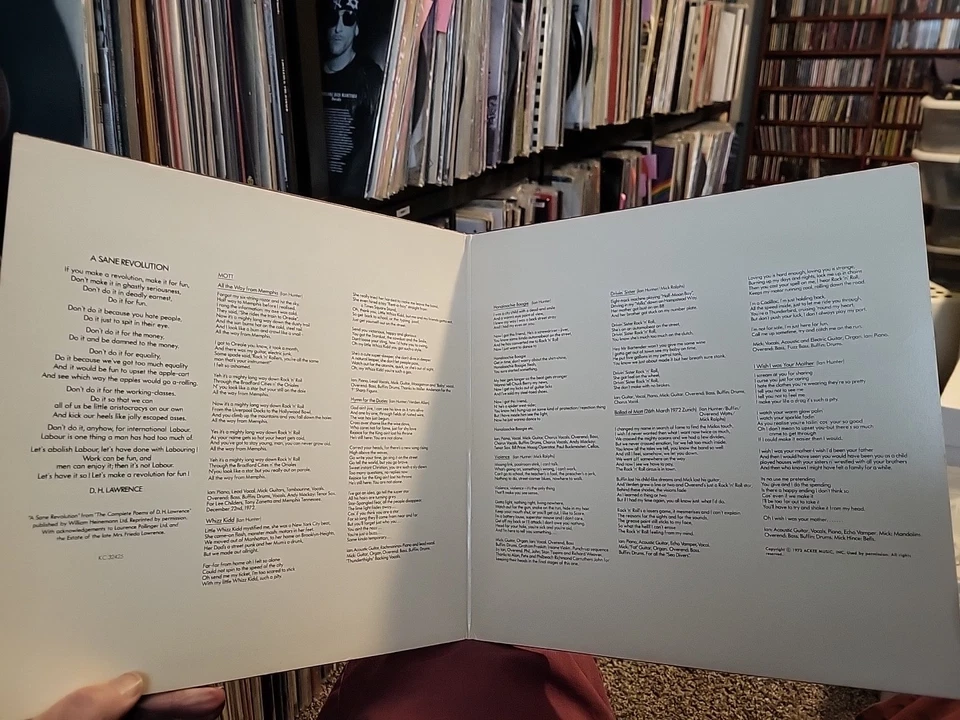 IAN HUNTER Signed MOTT THE HOOPLE VINYL LP  US GATEFOLD BAD CO BOWIE GLAM T REX Foto 4 de 4