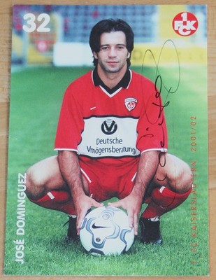 Fußball- Sammle Fußball- Autogrammkarte Jose Dominguez 1.FC Kaiserslautern