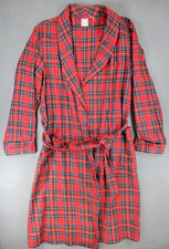 Brooks Brothers Vintage Tartan Flannel Plaid Cotton Wool Red Robe Sz L USA