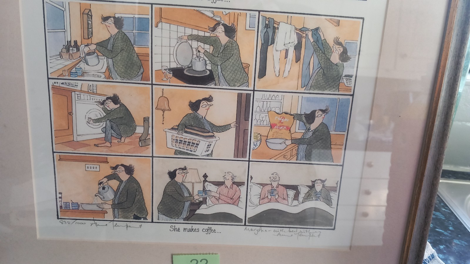 annie tempest print limited edition 838/1000 making the coffee the male female