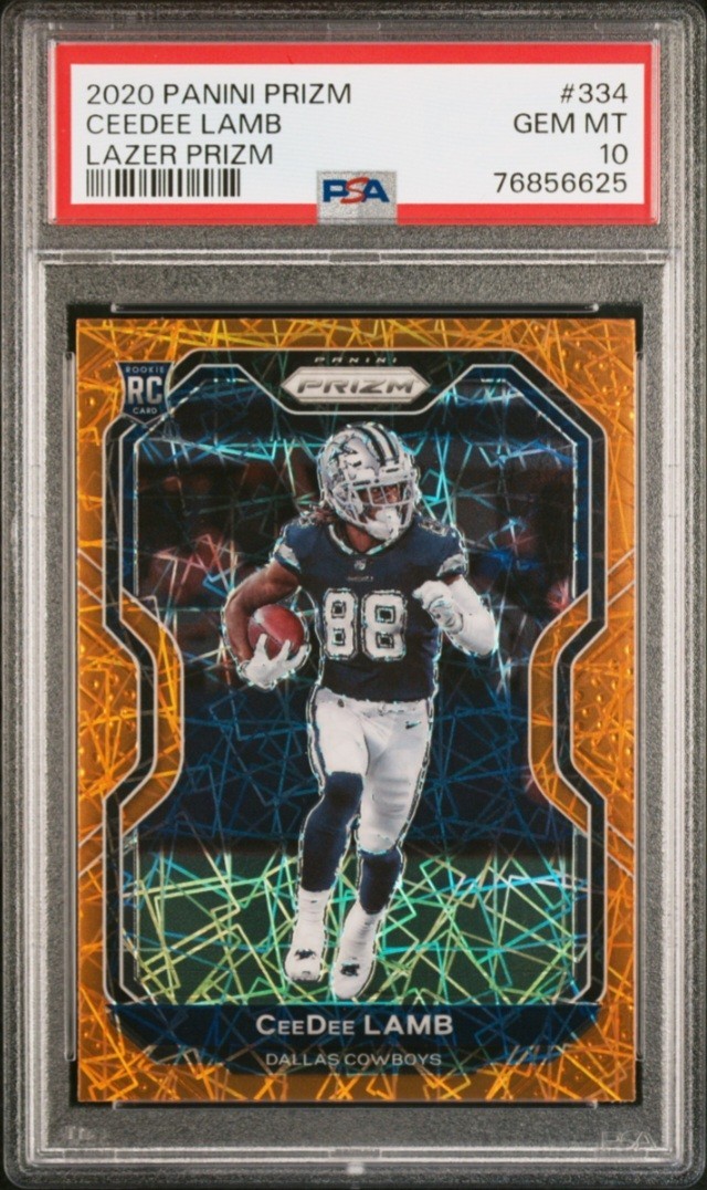 2020 PANINI PRIZM ORANGE LAZER CEEDEE LAMB (RC) PSA 10