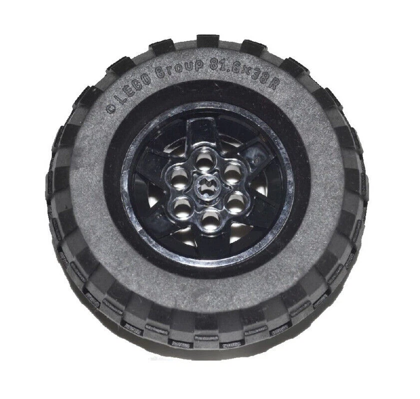 ☀️NEW Lego 4x Tires 81.6 x 38 R Balloon 43.2mm D. x 26mm Black Wheel Rim - Image 2 of 4