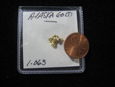 ALASKA GOLD NUGGET  1.063 GRAMS 5851.73 per troy oz
