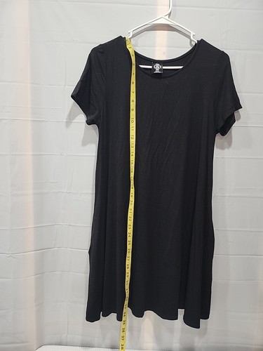 AGNES & DORA Women's Medium Dress Above Knee Black Soft Comfy Pockets NEW USA - Picture 3 of 8