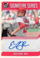 Erick Fedde autographed baseball card 2018 Donruss Signature Refractor #SSEF
