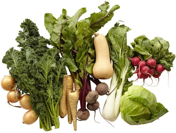 Paquete de verduras orgánicas de temporada Fresh Farmers Market de RawJoy