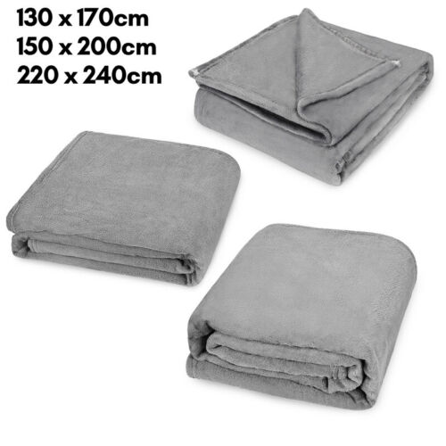 2 mantas de peluche manta de salón manta de lana 3 tamaños gris funda de cama - Imagen 1 de 9
