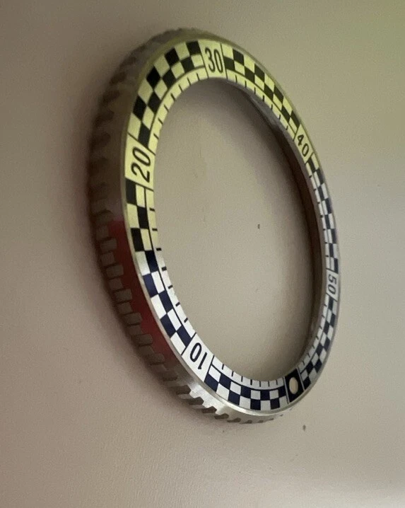 Seiko Rally 6106-7117/7119 Original Tournantes Bezel With Dark Bleu Doré Insert - Photo 2/4