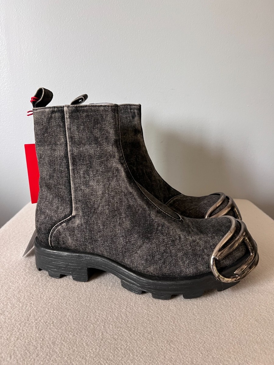 Diesel Denim D-Hammer Zip Boots - Size 12.5 - Black - NEW | eBay
