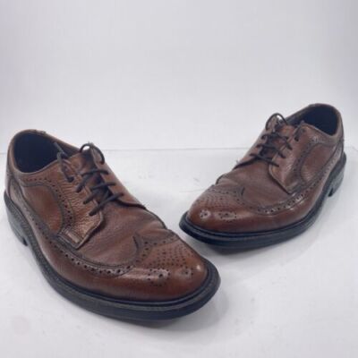 O'Sullivan Adult Size 9 Brown Winged Tip Leather Oxford Dress Shoes 985137