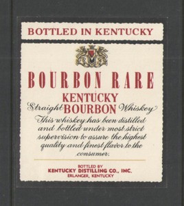 BOURBON RARE KENTUCKY STRAIGHT BOURBON WHISKEY LABEL | eBay