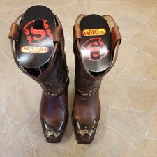 Sendra Bikerstiefel Cowboystiefel Seta Britnes Fl. Marron-Evolution Tang LEDER