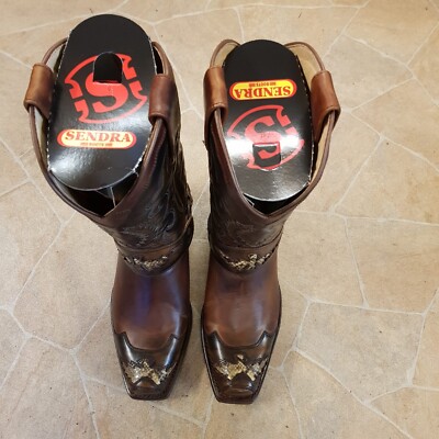 Sendra Bikerstiefel Cowboystiefel Seta Britnes Fl. Marron-Evolution Tang LEDER