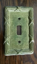 Vintage 3431 Ribbon & Reed Heavy Brass Switch Plate Light Cover Hardware