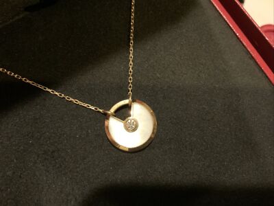Cartier Amulette De Cartier Mother Of Pearl & Diamond Yellow Gold S Necklace