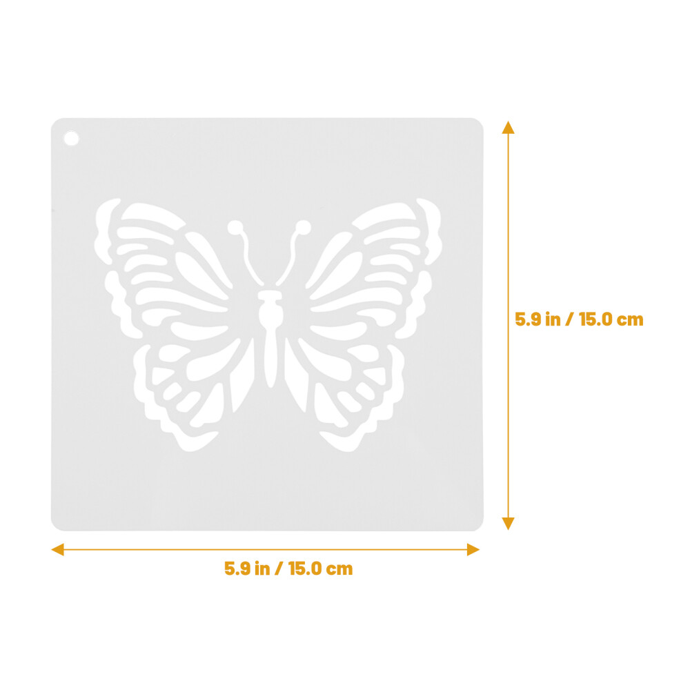 6 Pcs Butterfly Painting Stencil Plastic Child Drawing Stencils For
