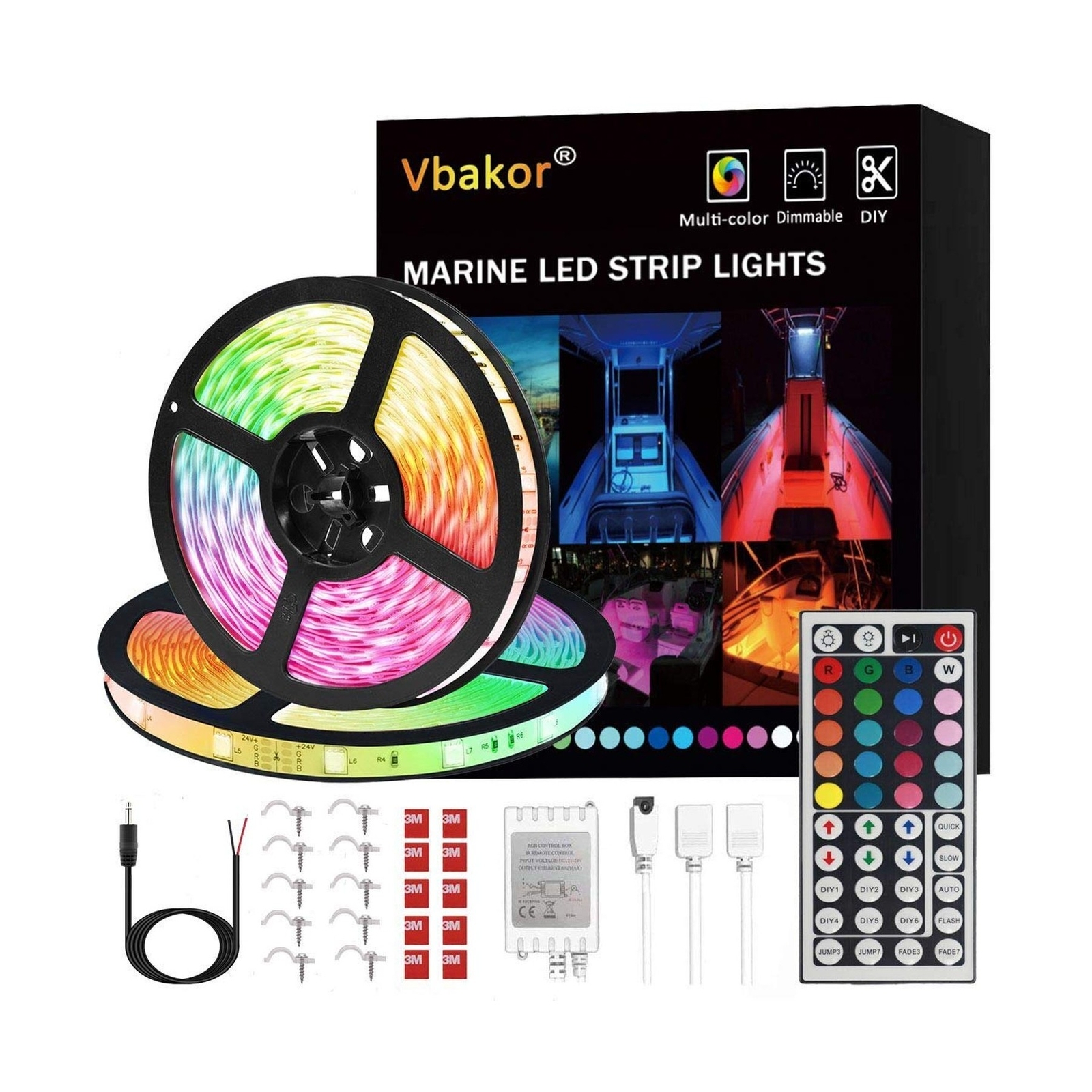 Vbakor Led Strip Lights Boat Lights, 32.8FT Marine Pontoon Boat Lights