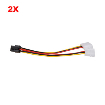 Dual Molex 4 Pin to PCI-E PCI Express 6 Pin Converter Adapter Power Supply Cable