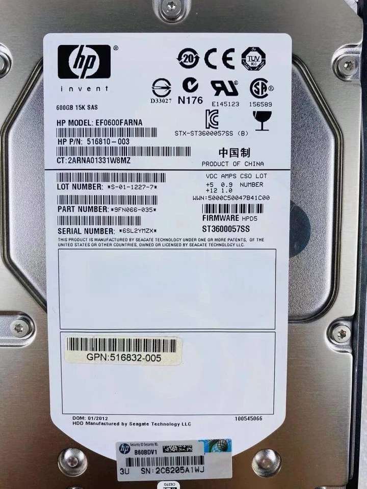 HPE 517354-001 516828-B21 600GB DP 15K SAS LFF 6G 516810-003 533871-003 NEW - Image 2 of 4