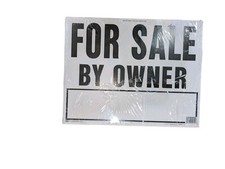 Large Outdoor Plastic Sign Stake"FOR SALE BY OWNER" 24.5"x18" Signs, REUSABLE