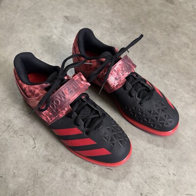 Adidas Powerlift Men's Size 10.5 Black Red CrossFit Weightlifting Athletic Shoes