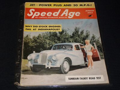 1953 AUGUST SPEED AGE MAGAZINE - NICE RACING FRONT COVER - E 1997