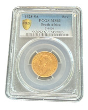South Africa 1928 SA Gold 1 Sovereign PCGS MS63 George V