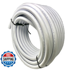 1.5" Dia Flexible PVC Pipe, Swimming Pool and Spa Hose Tubing, Schedule 40, 25FT