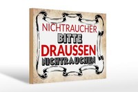 Holzschild Spruch 30X20Cm Nichtraucher Bitte DraußEn Deko Schild Wooden Sign