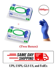 Medline FitGuard Powder-Free Nitrile Gloves 250ct, Large - Pack of 2 Boxes
