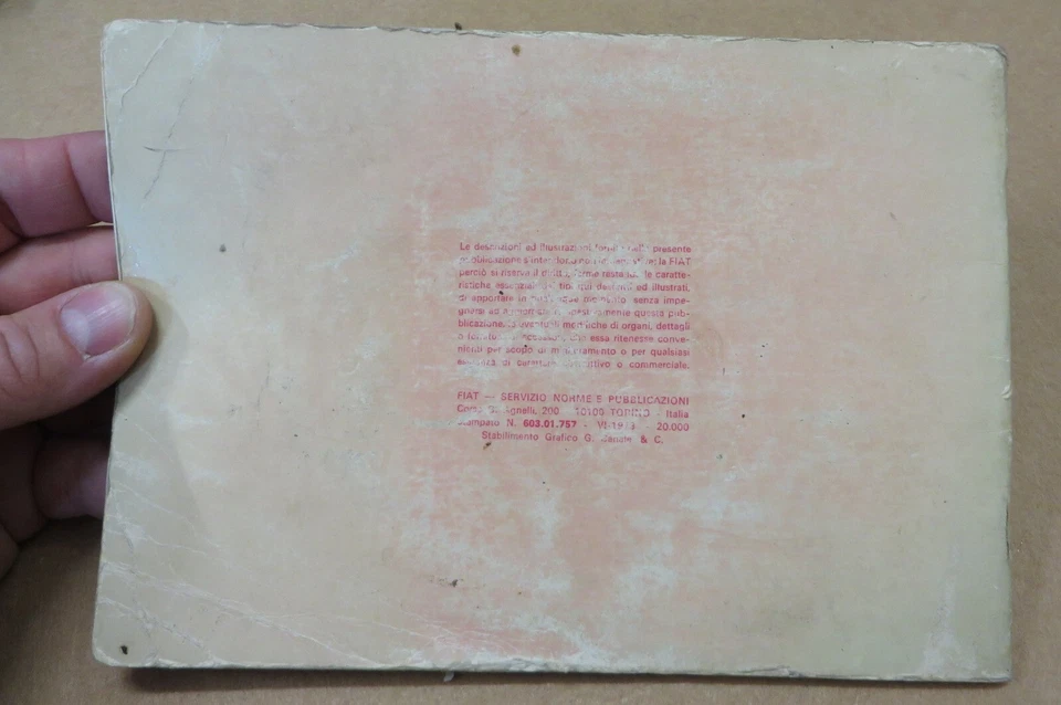 LIBRETTO USO E MANUTENZIONE - 128 SPORT COUPE' - FIAT -5a EDIZIONE - Immagine 2 di 4