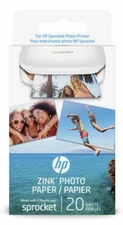 HP Sprocket Zink Photo Paper 2x3" for HP Sprocket Photo Printers, 20 Sheets