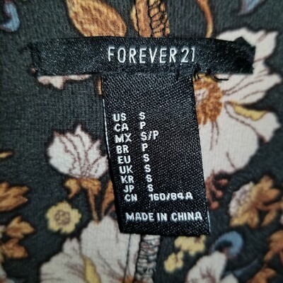 Forever 21 Sheer Floral Kimono Long Sleeve Size Small Brown Autumn Layering  Top