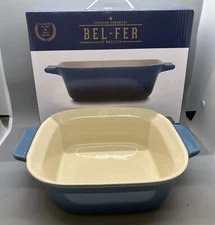 Bel-Fer by Dwellsix 10” Square Baker Blue Andalusian Collection New In Open Box